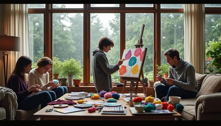 découvrez des activités créatives amusantes et faciles à réaliser à l'intérieur pour profiter d'un jour de pluie en restant au chaud et inspiré.